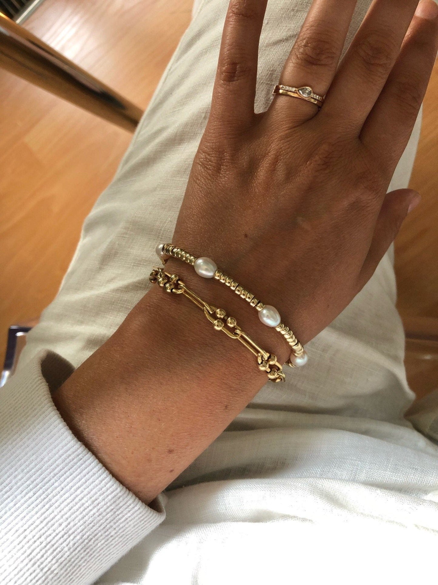 SABINE Pearl Gold Bracelet