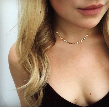 SIENNA SEQUIN NECKLACE | Gold-Filled Chain Necklace