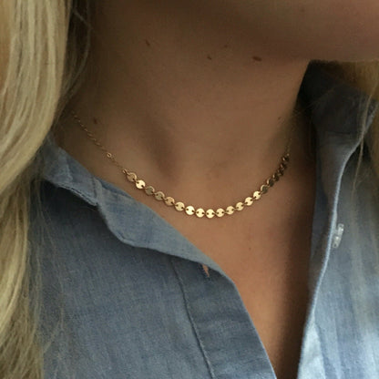 SIENNA SEQUIN NECKLACE | Gold-Filled Chain Necklace