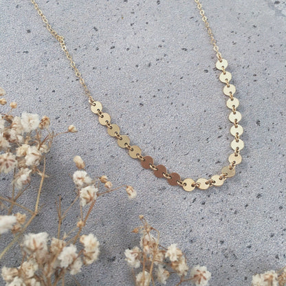 SIENNA SEQUIN NECKLACE | Gold-Filled Chain Necklace
