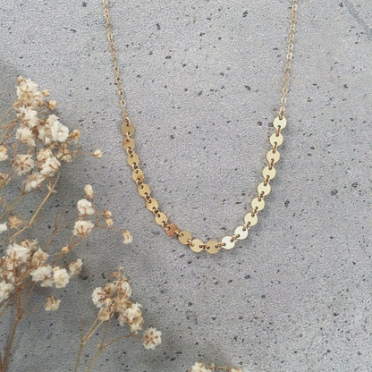 SIENNA SEQUIN NECKLACE | Gold-Filled Chain Necklace