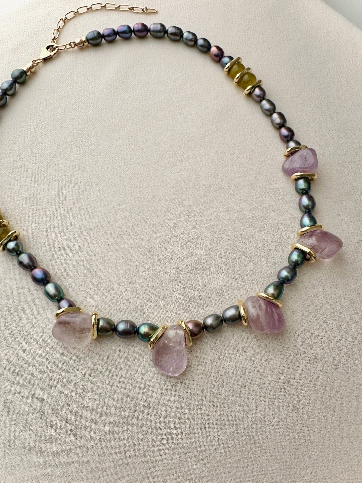 THESA Amethyst Pearl Necklace