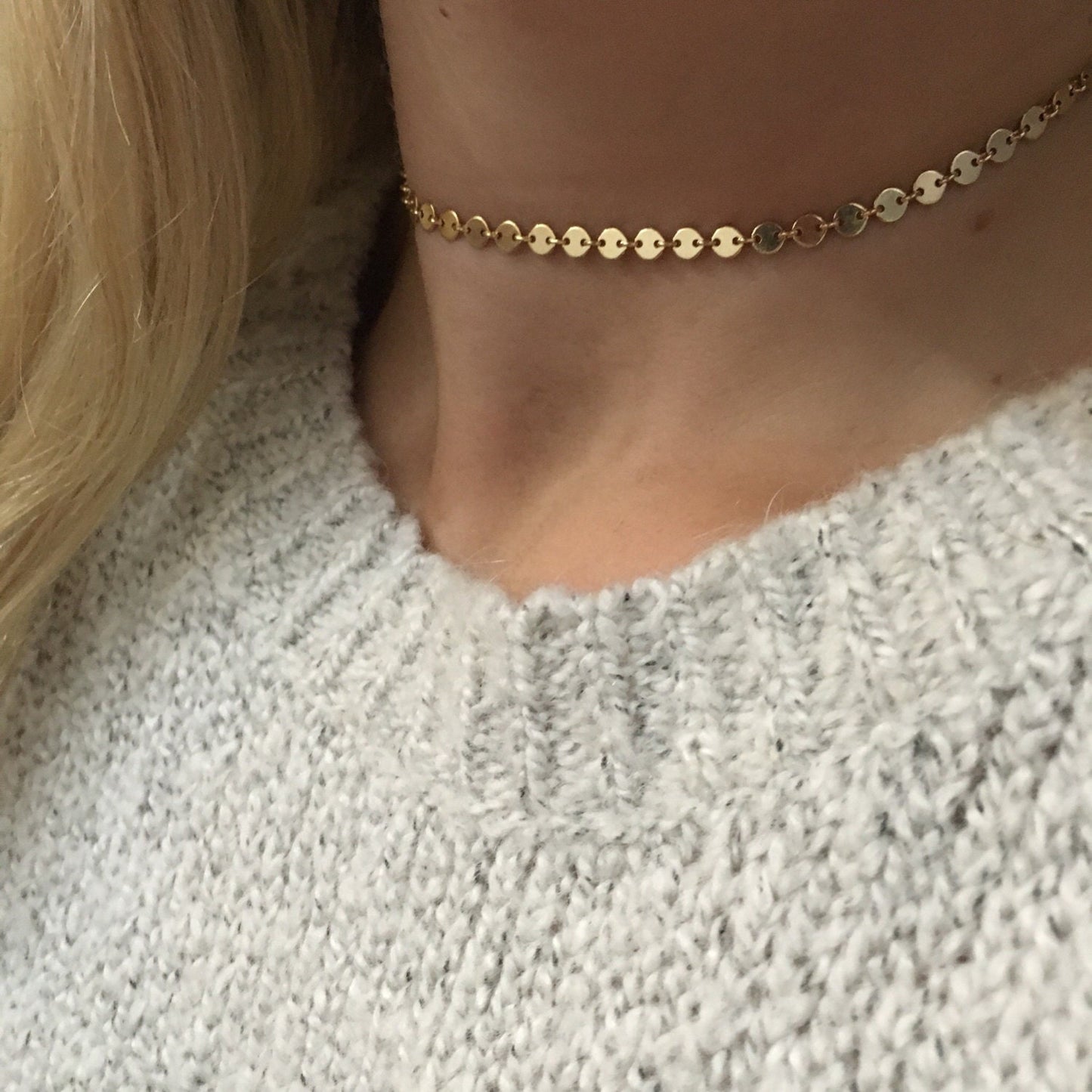 SAVONA Gold Sequin Necklace