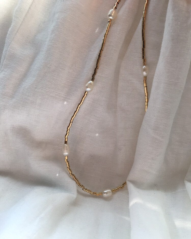 CAVI Gold Pearl Necklace