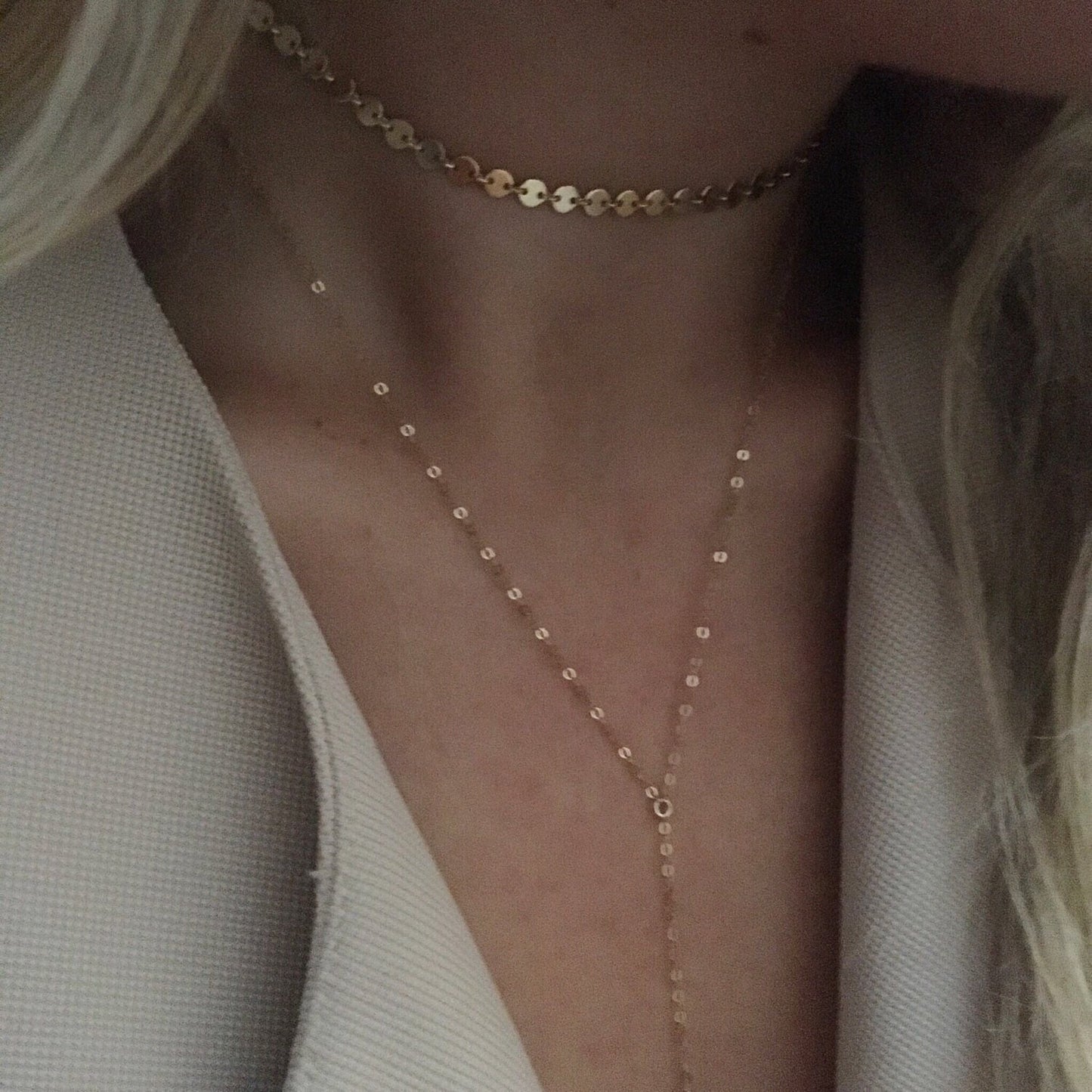 SAVONA Gold Sequin Necklace
