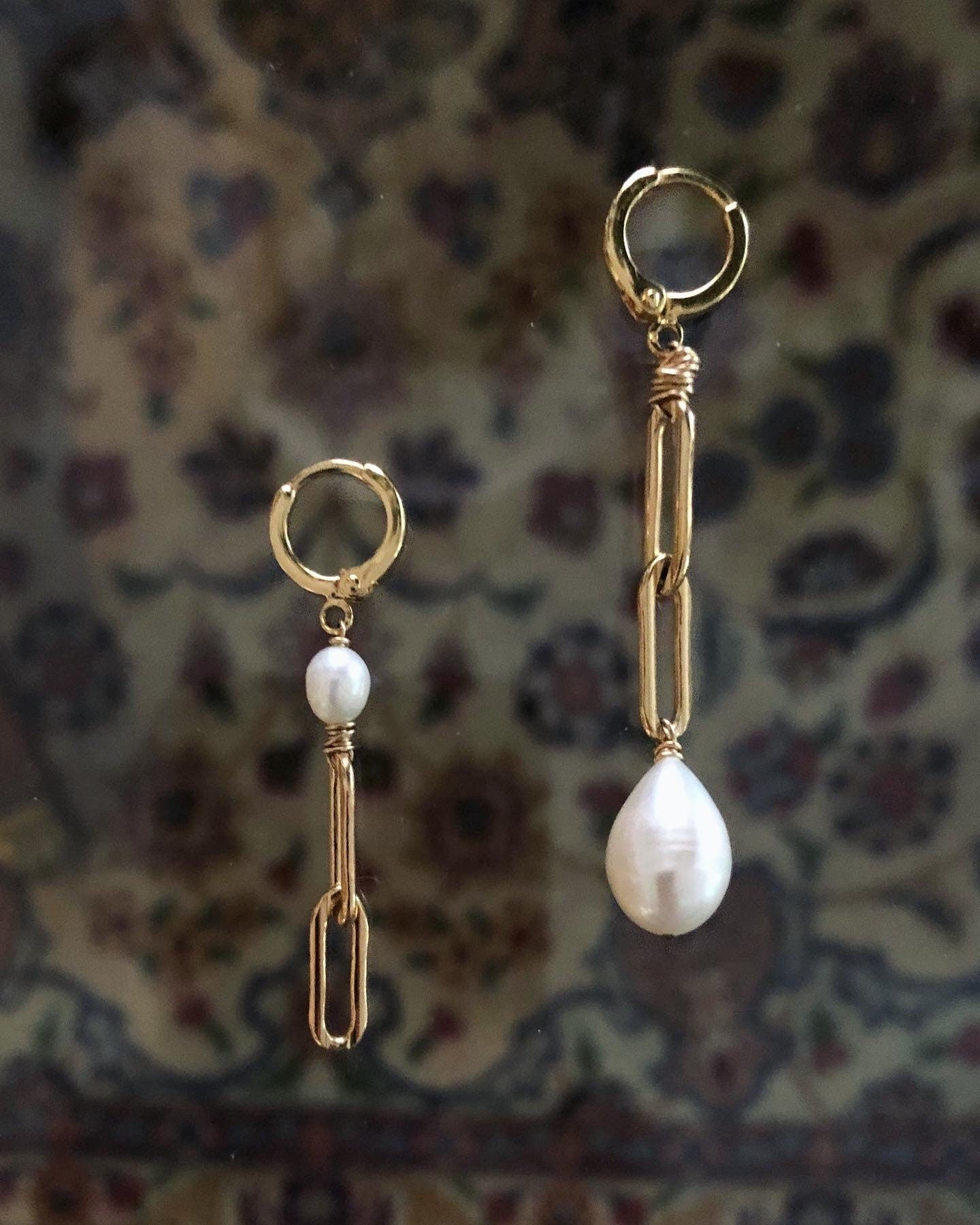AYA Pearl Chain Earrings