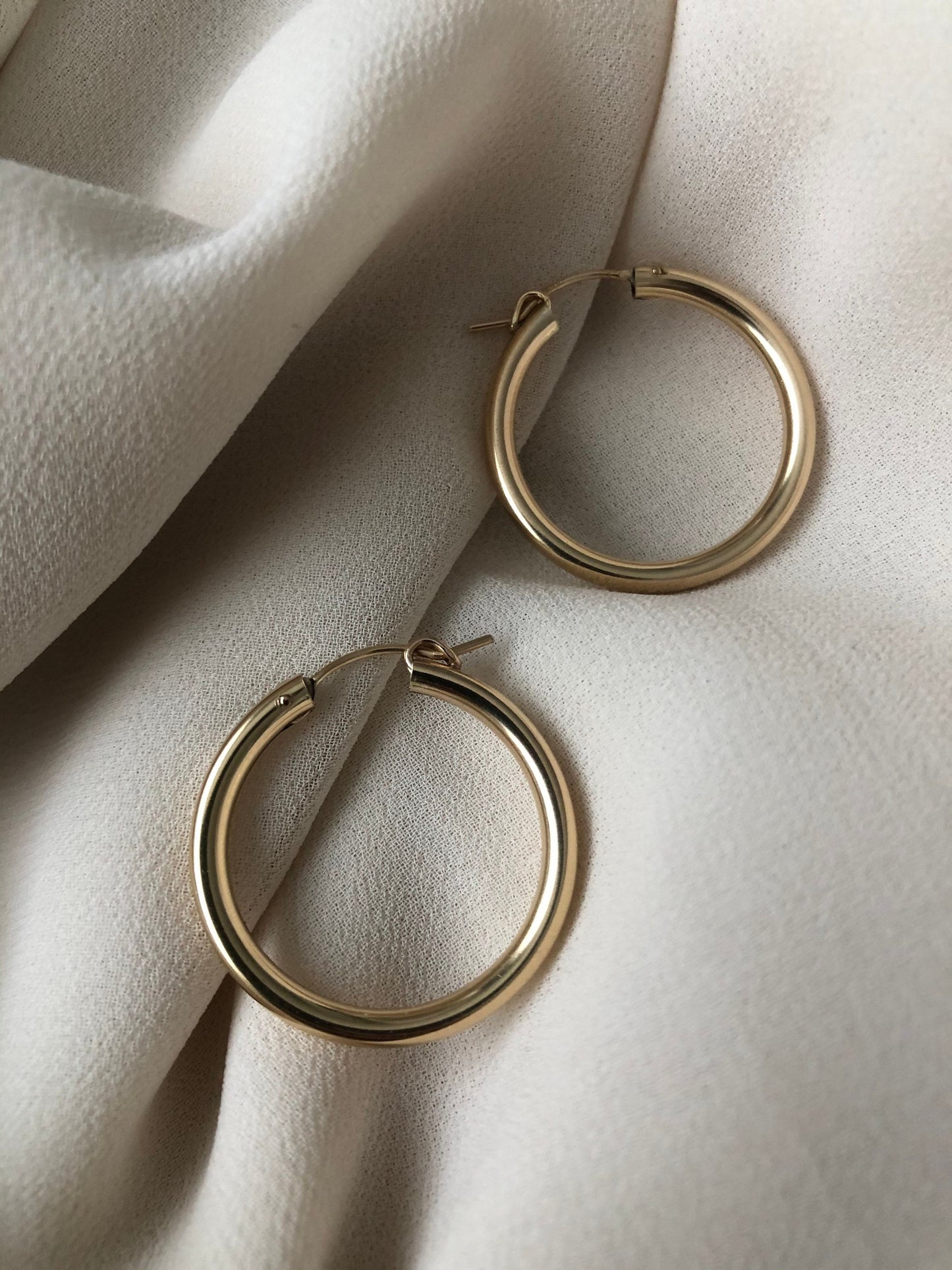 RIRI Large Thick Gold Hoops