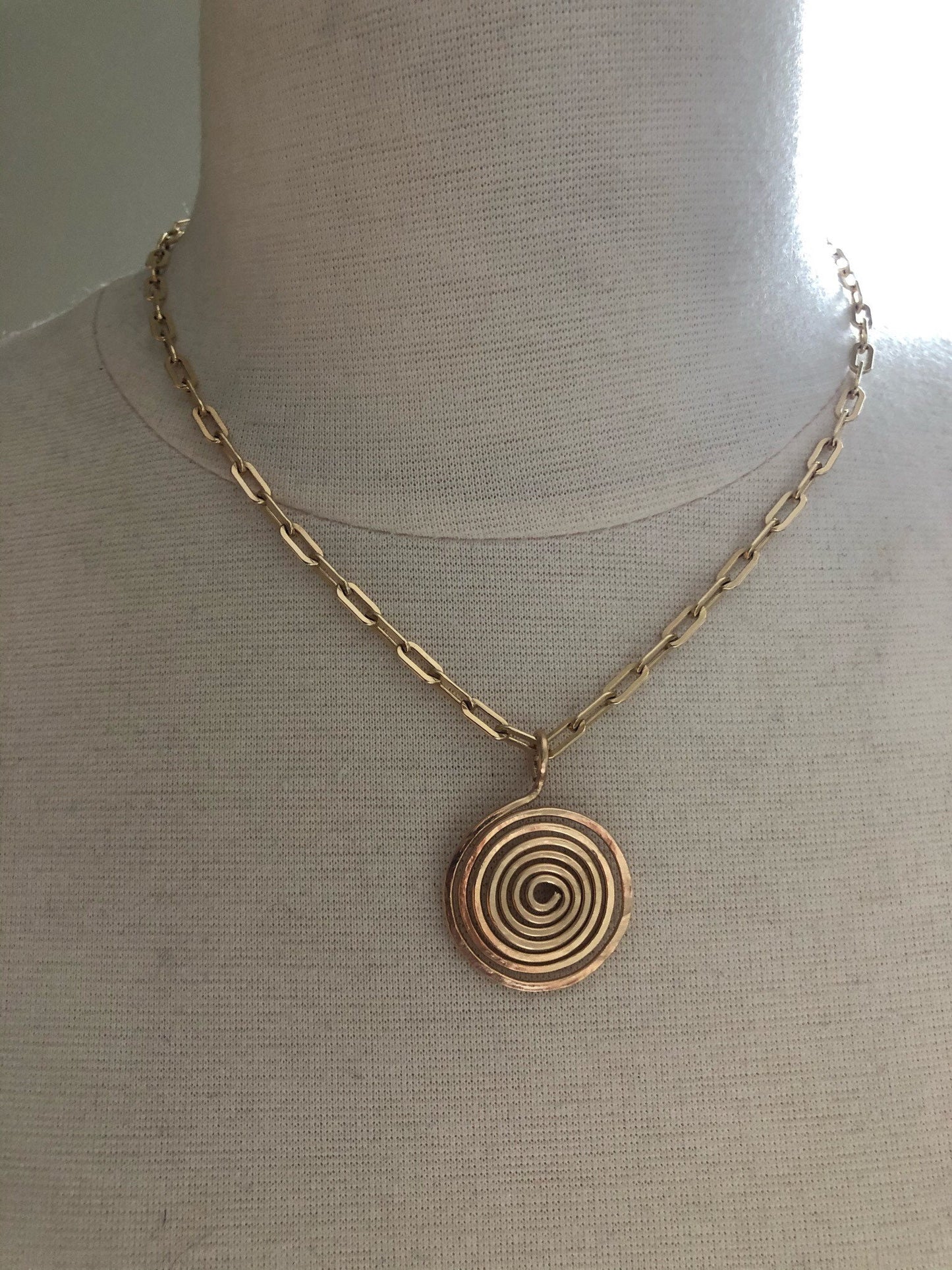 INEZ Gold Spiral Necklace