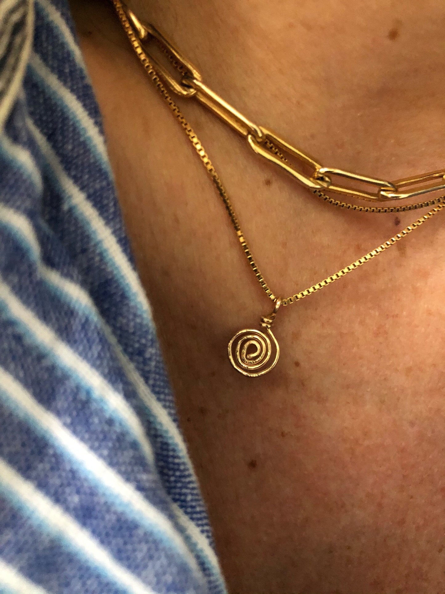 NEZ Spiral Gold Necklace