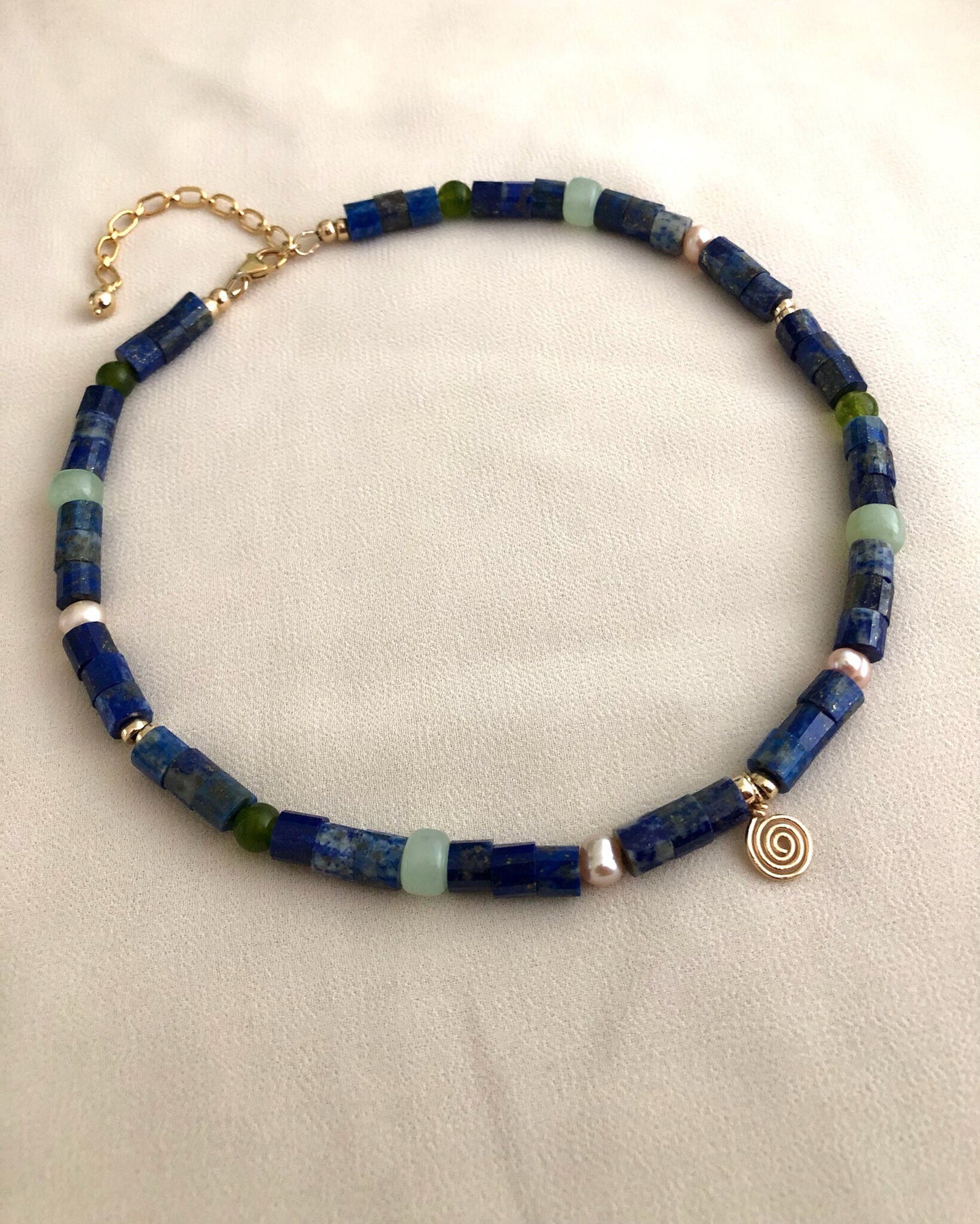KAIA Pearl Beaded Lapis Necklace